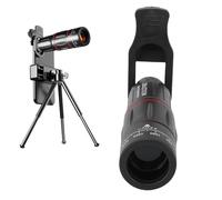Dpofirs Kit D'Objectif D'appareil Photo de Téléphone, Ensemble D'objectifs Universels à Clipser 4 en 1 avec TéléObjectif 28X, Grand Angle 0,6X, Macro 20X, Objectif Fisheye 198°, Pince