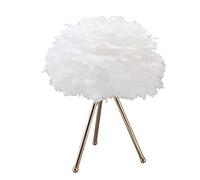 Dpofirs Lampe de Table en Plumes, Lampe de Bureau LED à Abat-jour en Plumes Artificielles, Contrôle Tactile des Enfants à côté de la Lampe de Lit