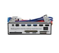 Dpofirs Lecteur de Carte du Panneau Avant, Concentrateur USB 3.0 Multifonction CF TF M2 Lecteur de Carte SD Tableau de Bord Multimédia du Panneau Avant avec NGFF M.2 MSATA