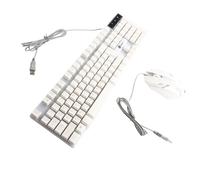 Dpofirs LED Aide Le Clavier de Jeu USB et Le Combo de Souris Clear Sound Sound Performance Mécanique pour Vista Mac OS PC Burpportop TV ABS White 104 Touches (White)