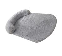 Dpofirs Lit pour Animaux de Compagnie, Caisse pour Chien et Chat, avec Oreiller et Housse Amovible et Lavable, Coussin en Fausse Fourrure en Peluche pour Chiens et Chats, Lit de Chenil Moelleux (S: