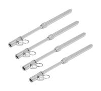 Dpofirs Lot de 4 Manomètres Mécaniques Robustes en Acier Inoxydable pour Camions, Voitures, Vélos 10 à 160 Psi, Jauge à Double Tête Facile à Utiliser, Idéal pour Prolonger la Durée de Vie des Pneus