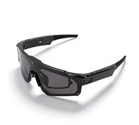 Dpofirs Lunettes Intelligentes AI avec Caméra, Lunettes D'enregistrement Vidéo étanches pour la Randonnée à Vélo, Stabilisation EIS, Suppression du Bruit à Double Micro (Black)