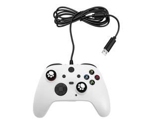Dpofirs Manette de Jeu Universelle avec Déclencheur de Précision et Retour de Vibration Immersif pour Jeux FPS, Contrôleur Filaire de 8,20 Pieds (WHITE)