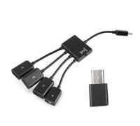 Dpofirs Micro USB OTG Cable with Power Switch for Host Devices | Câble hôte de chargement USB, adaptateur de lecteur de carte, transfert de données, alimentation externe pour disque dur,