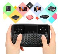 Dpofirs Mini Clavier sans Fil, Clavier multimédia avec pavé Tactile, Souris, Touches de contrôle multimédia, Touches de contrôle de Jeu PC, rétroéclairage LED pour PC, Ordinateur Portable, HTPC, pour