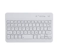 Dpofirs Mini Clavier sans Fil Rechargeable à 59 Touches pour Téléphones D'ordinateurs, HB028 Clavier Bluetooth Portable de Couleur Blanche de 7 Pouces pour Tablettes, 13 Raccourcis Clavier