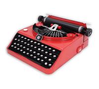 Dpofirs Modèle de Machine à Écrire Rétro Classique, Rouge, Boutons Manuels, Manuel, Fer, 31x31x11,5 cm