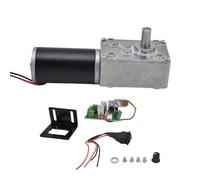 Dpofirs Moteur à Engrenages 12V, Arbre en Acier Inoxydable de 8 Mm | coque entièrement métallique, faible bruit, engrenage à vis sans fin en laiton, utilisation polyvalente
