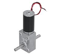 Dpofirs Moteur à Engrenages à Vis sans Fin 12V CC, Arbre de Sortie en | Moteur réducteur à engrenages, basse vitesse 12 tr/min, coque métallique, double arbre, pour dispositifs d\'entraînement