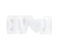 Dpofirs Moule en Silicone avec Lettre D'amour, Transparent, Facile à Démouler, pour Fleurs Sèches, Artisanat, Moule Goutte à Goutte pour Enfants, Activités de Plein Air, Cadeau, 3,1 X 7,9 X 0,8 Pouces