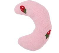 Dpofirs Oreiller pour Chien Demi-Beignet, Confortable, Bords Surélevés, Rembourrage Doux, Oreiller Cervical en Forme de U, Design Confortable, Sieste Sûre, Lavable en Machine, de Noël (Motif Rose +