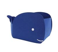 Dpofirs Panier de Rangement en Feutre en Forme de Baleine, Boîte de Rangement Polyvalente pour Couvertures et Jouets, Organisateur D'étagère de Placard Souple, 1 Paquet (BLUE)