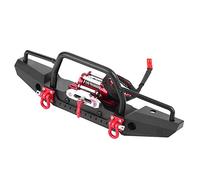 Dpofirs Pare-Chocs Avant en Alliage d'aluminium avec treuil, pièce de Mise à Niveau de Chenille de Voiture RC, pour -4, Conception de Type divisé Classique, Comprend treuil Commutateur