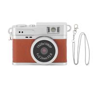 Dpofirs Petite Caméra Numérique Rétro, 1080p HD 128 Go Memory Pocket Camera Vintage Style, 0,96 Pouce Color Screen Keychain Camera pour Voyages Enregistrements d'apprentissage en (Brown)