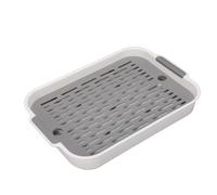 Dpofirs Plateau de Service D'égouttage de Tasse à Double Couche, Facile à Nettoyer, 6.6oz pour Tea Party, qualité Alimentaire PP (Taille S Blanc)