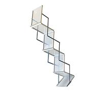 Dpofirs Porte-revues Pliable, Support de Brochures en Acrylique Transparent à 8 Grilles avec Cadre en Alliage d'aluminium pour Magasin de Détail de Bureau d'exposition