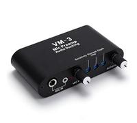 Dpofirs Préampli de Microphone, Préamplificateur de Micro à Commande Vocale avec Gain Réglable de 36 DB, Double Entrées 3,5 Mm et 6,35 Mm, Interface AV pour Microphones à Condensateur