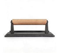 Dpofirs Presse à Gril en Fonte, Presse à Poids pour Steak et Bacon pour la Cuisson sur Plaque Chauffante avec Manche en Bois Massif, Outil de Barbecue