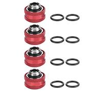 Dpofirs Raccord de Compression de Refroidissement à Eau YGKN-C16MM pour Tube Rigide de diamètre extérieur de 16 mm,matériau en Laiton(Vendre 4 Rouges)