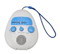 Dpofirs Radio de Douche Portable AM/FM, Radio de Douche Suspendue Étanche, Volume Réglable, Radios de Douche à Piles pour Salle de Bain, Cuisine, Extérieur