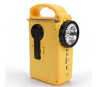 Dpofirs Radio d'urgence à Manivelle, Radio Météo avec AM FM, 1200 MAh Rechargeable, Lampe de Poche et Lampe de Lecture, Chargement de Téléphone pour Les Urgences SOS