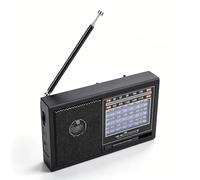 Dpofirs Radio d'urgence, Radio Portable AM FM SW avec Antenne Extensible pour Une Réception de Signal Claire, Batterie Intégrée de 800 MAh pour Une Utilisation en Extérieur, Conception