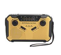 Dpofirs Radio FM AM Extérieure Portable pour SOS, Radio d'urgence Solaire avec Capacité de Batterie Portable 2500MAH, Lampe de Poche LED Lumineuse et Lampe de Lecture, Radio Météo à Manivelle