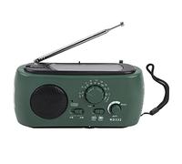 Dpofirs Radio Solaire Portable AM/FM avec USB, Vert, 5V DC, pour l'extérieur et les urgences