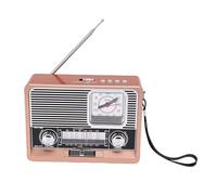 Dpofirs Radios Portables AM FM SW, Radio Rétro Vintage avec Panneau Solaire, Batterie Rechargeable USB, Lampe de Poche, Prise en Charge clé USB et Carte Mémoire, pour Urgence Extérieure