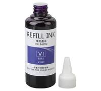 Dpofirs Recharge d'Encre pour Tampon, Encre pour Dateur d'œuf 100 Ml, Haute Adhérence, Séchage Rapide, avec Applicateur de Pointe pour Tampons Auto-Encreurs, Dateurs et Tampons Encreurs (violet)