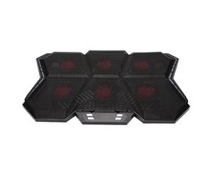 Dpofirs Refroidisseur D'ordinateur Portable 6 Ventilateurs Silencieux Haute Vitesse Lumières RVB Coussinets de Refroidissement 2600 TR/Min pour Ordinateurs Portables 12 Pouces à 17