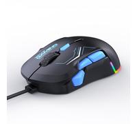 Dpofirs Souris de Jeu à Lumière RVB, Souris Ergonomique Filaire avec 12 800 DPI, 13 Effets de Lumière RVB, Paramètres DPI Personnalisables, pour Ordinateur Portable, PC de Jeu