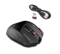 Dpofirs Souris de Jeu sans Fil, Rechargeable, Ergonomique, 24 000 DPI, pour Jeux sur PC et Travail, Configuration sans Fil (Black)