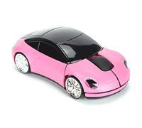 Dpofirs Souris sans Fil 2,4 GHz en Forme de Voiture Souris Optiques sans Fil Ergonomiques avec Récepteur USB Mause pour Ordinateurs Portables de Bureau PC(Rose)