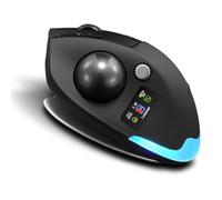Dpofirs Souris Trackball sans Fil pour Gaming Travail Design, DPI Réglable 8000, Écran LCD Couleur, Éclairage RGB, 8 Touches (Black)