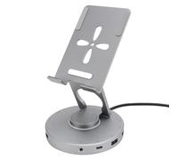 Dpofirs Support de Tablette 10 en 1, Hub avec Interface Multimédia 4K HD pour Téléphone iOS 15, Loisirs de Plein Air, Gris Profond