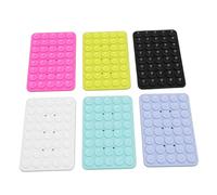 Dpofirs Support de Téléphone à Ventouse, 6 Pièces Support de Téléphone à Ventouse Double Face Multifonctionnel en Silicone, avec 40 Ventouses Individuelles, pour Miroirs et Cabines de Douche