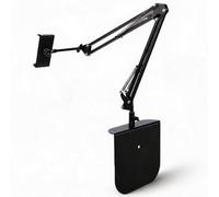 Dpofirs Support de Téléphone de Lit, Support de Tablette Pliable Réglable à 360 °, Installation Non Destructive pour Les Espaces de canapé de Bureau de Chevet en Carbone, Acier allié