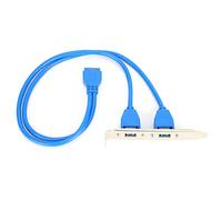 Dpofirs Support D'extension de Panneau Arrière PCI USB 3.0 2 Ports, Support de Panneau Arrière USB Carte Mère 19 Broches à Double Port A Câble D'extension Femelle