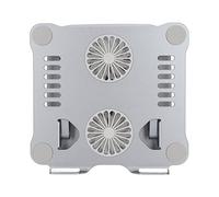 Dpofirs Support D'ordinateur Portable Portable pour Bureau, Support D'ordinateur Portable en Alliage D'aluminium avec 2 Ventilateurs de Refroidissement Support de Refroidissement (Gris