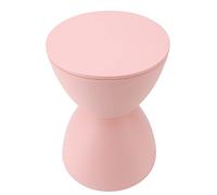 Dpofirs Tabouret en Forme de Sablier, Table d'appoint Ronde en Plastique, Ottoman Polyvalent avec Espace de Rangement pour Salle de Bain, Salon, Chambre à Coucher (Pink)
