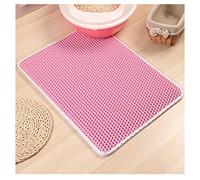 Dpofirs Tapis de Plateau pour Chat, Tapis Antidérapant Double Couche Facile à Nettoyer pour Les Propriétaires de Chats, Matériau EVA (Couleur rosée)