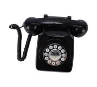 Dpofirs Téléphone Fixe Rétro, Téléphone Filaire à Bouton-Poussoir Vintage avec Fonction de Recomposition et Connecteur RJ11, pour Maison de Retraite, Bureau à Domicile (Black)