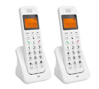 Dpofirs Téléphone sans Fil, avec écran LCD, Identification de L'appelant/Appel en Attente, DECT 6.0, Bloqueur D'appel Intelligent, pour Les Personnes âgées Ayant Une Déficience Visuelle (White)
