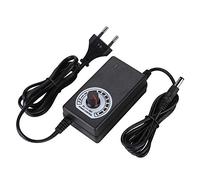 Dpofirs Tension d'adaptateur de Chargeur d'alimentation 24W DC 3-24V réglable, avec écran LED, Protection Multiple, Interface Universelle 5,5 * 2,1 mm, 5,5 * 2,5 mm, pour Ventilateur électrique(Noir)