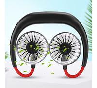 Dpofirs Ventilateur de Cou Portable, Ventilateur Personnel Rechargeable, Mini Ventilateur Rechargeable Réglable à 3 Vitesses, Ventilateur Mains Libres pour Les Sports de Jeu (Noir)