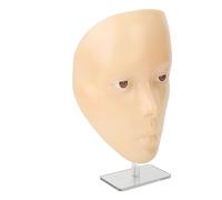 Dpofirs Visage de Pratique de Maquillage en Silicone Réaliste 5D avec Support Stable pour la Pratique du Maquillage Complet, Idéal pour les Débutants et les Entraîneurs de (Peau jaune)