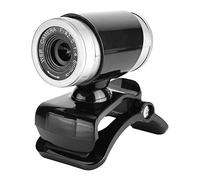 Dpofirs Webcam pour PC, caméra Web Clip-on 360 degrés 12,0 M Pixels, caméra vidéo USB avec Microphone, caméra à résolution Dynamique Full HD 640 x 480 pour Ordinateur Portable(Noir + Argent)
