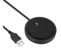 Dpofirs YM-200S Wired Microphone for Desktop Conference Computer Laptop Notebook, 360° Pickup Video Omnidirectional Microphone with 2M USB Cable - Black